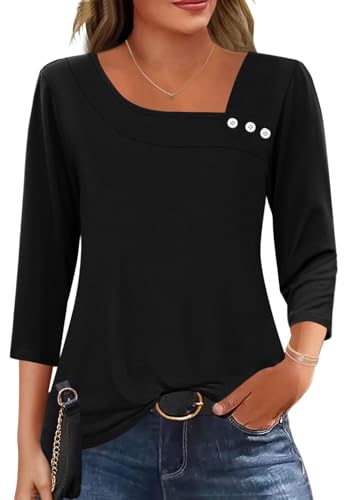 Women's Asymmetrical Neck Tunic Blouse