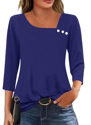 Women's Asymmetrical Neck Tunic Blouse