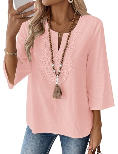 Women's Cotton Linen V-Neck Tunic