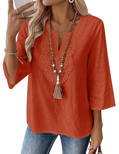 Women's Cotton Linen V-Neck Tunic