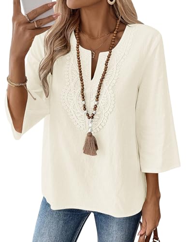 Women's Cotton Linen V-Neck Tunic