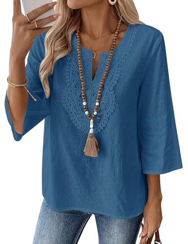 Women's Cotton Linen V-Neck Tunic