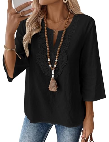 Women's Cotton Linen V-Neck Tunic