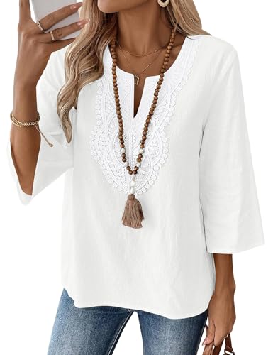 Women's Cotton Linen V-Neck Tunic