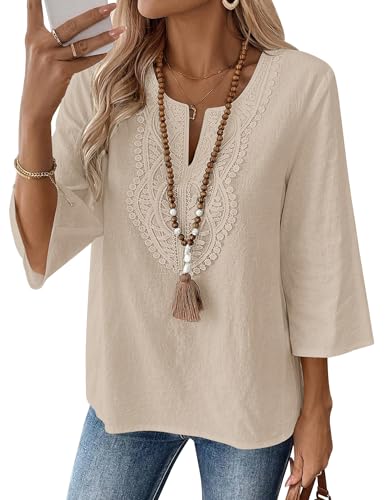 Women's Cotton Linen V-Neck Tunic