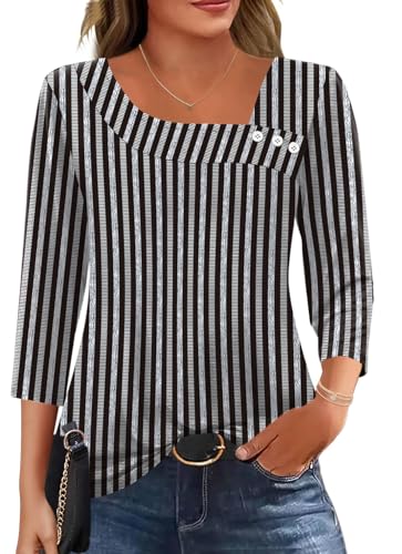 Women's Asymmetrical Neck Tunic Blouse