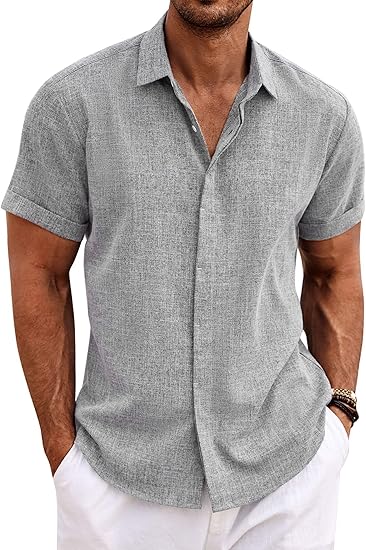 Men's Linen Shirts Short Sleeve