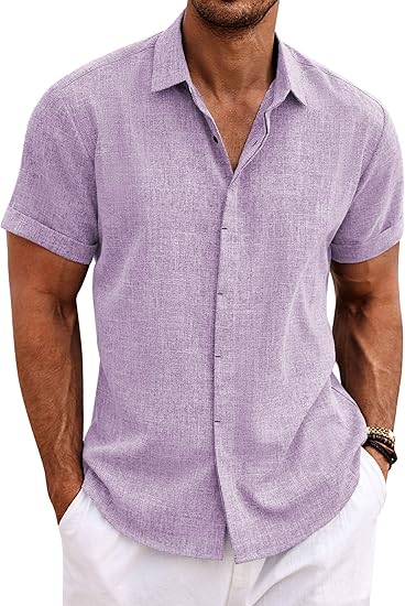 Men's Linen Shirts Short Sleeve