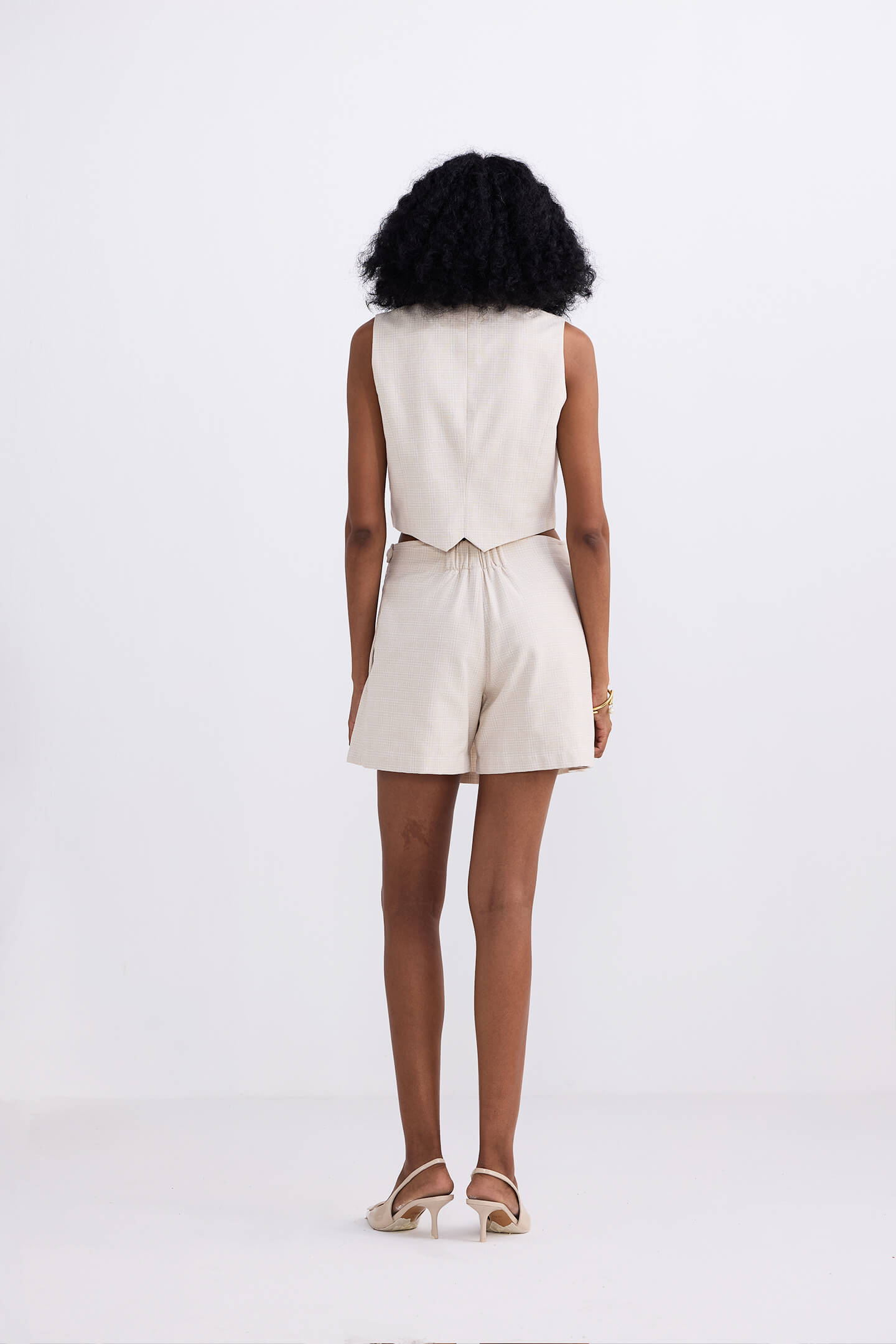 Cotton Tweed Skirt in Cream