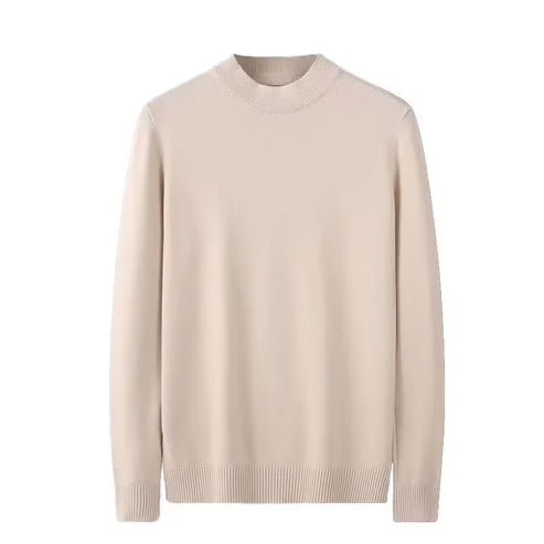 Men's Sweater, Half Polo Turtle Neck, Loose Fit Knit Top, Autumn Winter Base Layer