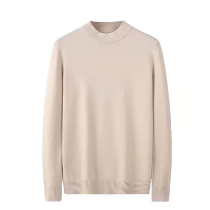 Men's Sweater, Half Polo Turtle Neck, Loose Fit Knit Top, Autumn Winter Base Layer