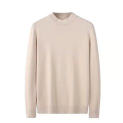 Men's Sweater, Half Polo Turtle Neck, Loose Fit Knit Top, Autumn Winter Base Layer